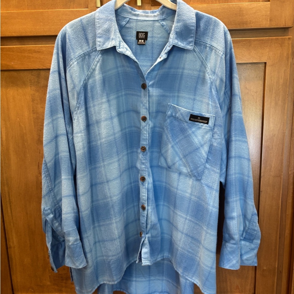 BDG Sky Blue Urban Outfitters Flannel Shirt